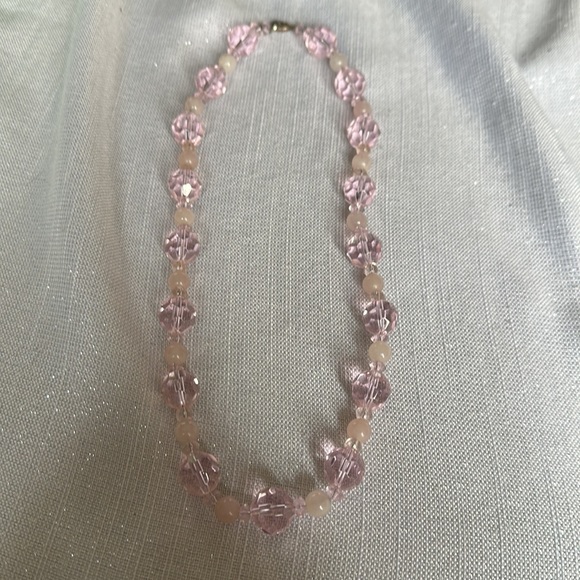 Vintage Deco Pink Crystal Necklace - Picture 4 of 7